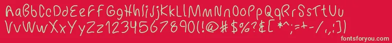 Mbchickenscratch Font – Green Fonts on Red Background