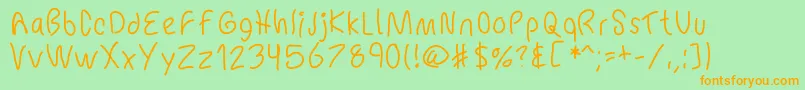 Mbchickenscratch Font – Orange Fonts on Green Background