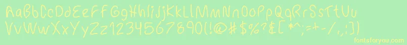 Mbchickenscratch Font – Yellow Fonts on Green Background