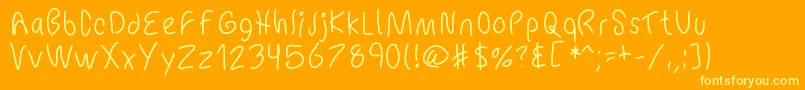Mbchickenscratch Font – Yellow Fonts on Orange Background