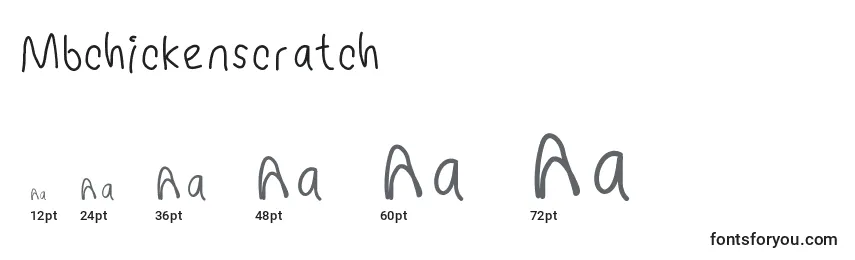 Размеры шрифта Mbchickenscratch