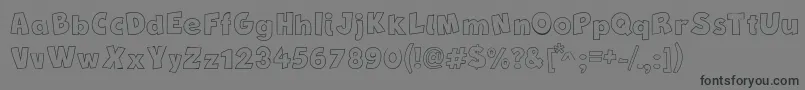 NewComicBdOutline Font – Black Fonts on Gray Background