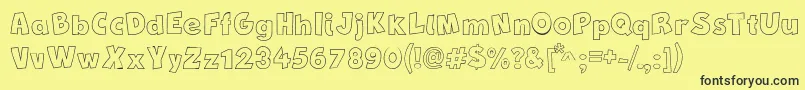 NewComicBdOutline Font – Black Fonts on Yellow Background