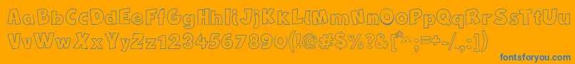 NewComicBdOutline Font – Blue Fonts on Orange Background