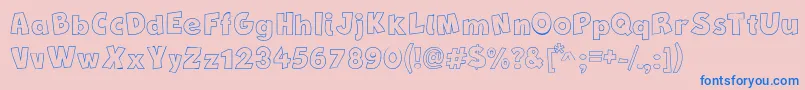 NewComicBdOutline Font – Blue Fonts on Pink Background