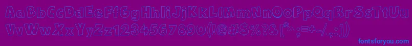 NewComicBdOutline Font – Blue Fonts on Purple Background