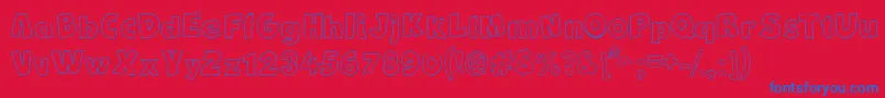 NewComicBdOutline Font – Blue Fonts on Red Background