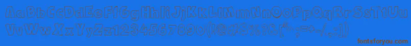 NewComicBdOutline Font – Brown Fonts on Blue Background