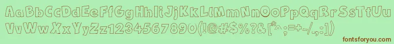 NewComicBdOutline Font – Brown Fonts on Green Background