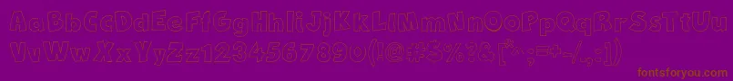 NewComicBdOutline-Schriftart – Braune Schriften auf violettem Hintergrund