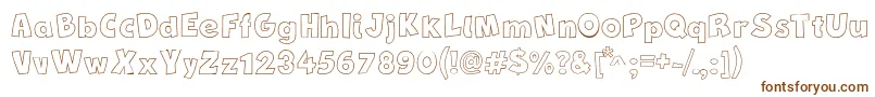 NewComicBdOutline-fontti – ruskeat fontit valkoisella taustalla