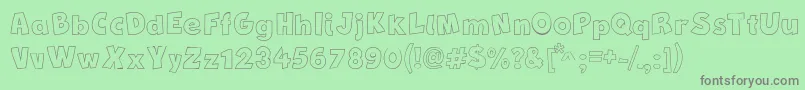 NewComicBdOutline Font – Gray Fonts on Green Background