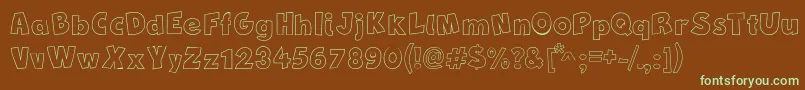Шрифт NewComicBdOutline – зелёные шрифты на коричневом фоне