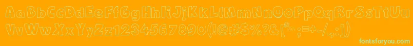 NewComicBdOutline Font – Green Fonts on Orange Background