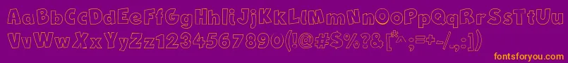 NewComicBdOutline Font – Orange Fonts on Purple Background