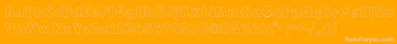 NewComicBdOutline-Schriftart – Rosa Schriften auf orangefarbenem Hintergrund