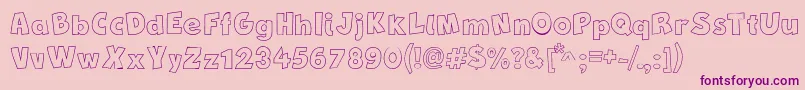 NewComicBdOutline-Schriftart – Violette Schriften auf rosa Hintergrund