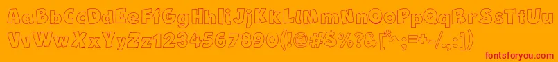 NewComicBdOutline Font – Red Fonts on Orange Background