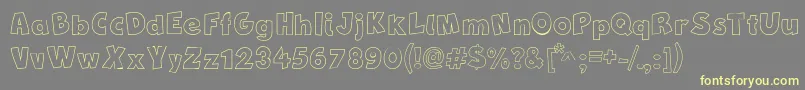 NewComicBdOutline Font – Yellow Fonts on Gray Background