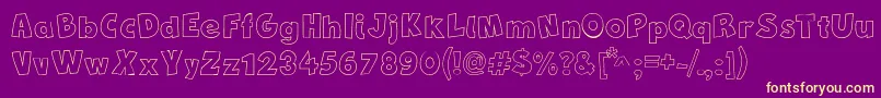 NewComicBdOutline Font – Yellow Fonts on Purple Background