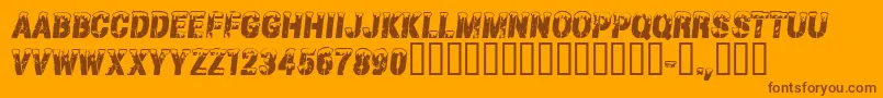 Police CfgrandnordRegular – polices brunes sur fond orange