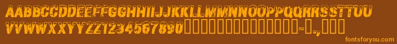 Czcionka CfgrandnordRegular – pomarańczowe czcionki na brązowym tle