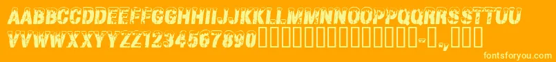 Czcionka CfgrandnordRegular – żółte czcionki na pomarańczowym tle