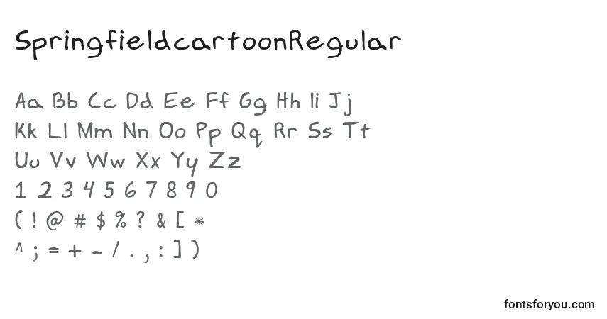 SpringfieldcartoonRegular Font – alphabet, numbers, special characters