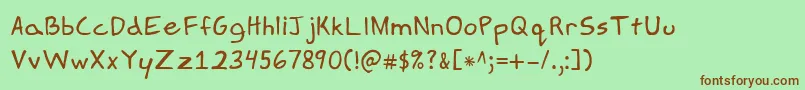 Шрифт SpringfieldcartoonRegular – коричневые шрифты на зелёном фоне
