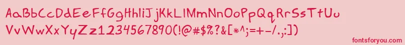 SpringfieldcartoonRegular Font – Red Fonts on Pink Background