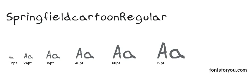 Размеры шрифта SpringfieldcartoonRegular