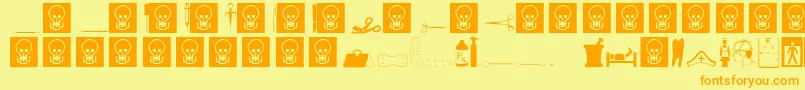 Medicine Font – Orange Fonts on Yellow Background