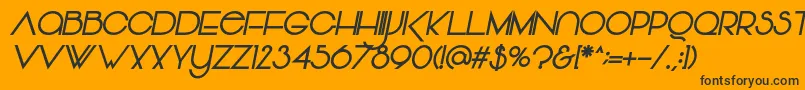 Vonique64BoldItalic Font – Black Fonts on Orange Background