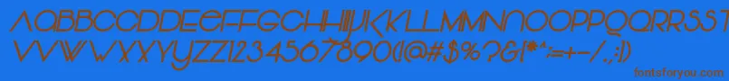 Шрифт Vonique64BoldItalic – коричневые шрифты на синем фоне