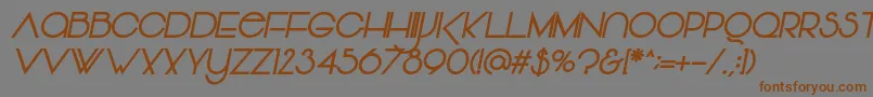 Vonique64BoldItalic-Schriftart – Braune Schriften auf grauem Hintergrund