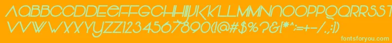 Police Vonique64BoldItalic – polices vertes sur fond orange