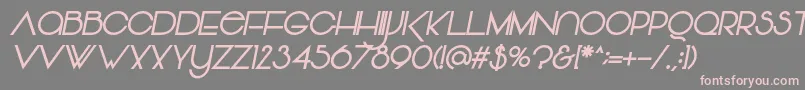 Vonique64BoldItalic Font – Pink Fonts on Gray Background