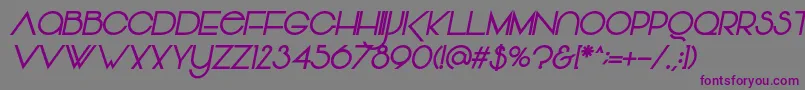 Vonique64BoldItalic-Schriftart – Violette Schriften auf grauem Hintergrund
