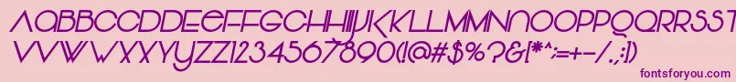 Weitere Informationen zur Vonique64BoldItalic-Schriftart Vonique64BoldItalic-Schriftart – Violette Schriften auf rosa Hintergrund