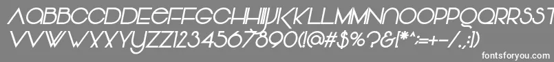 フォントVonique64BoldItalic – 灰色の背景に白い文字