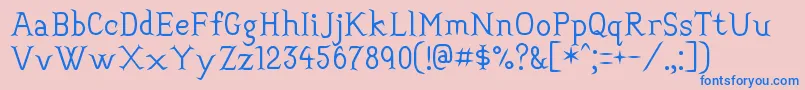 Convincing Font – Blue Fonts on Pink Background