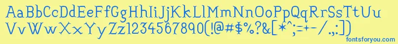Convincing-fontti – siniset fontit keltaisella taustalla