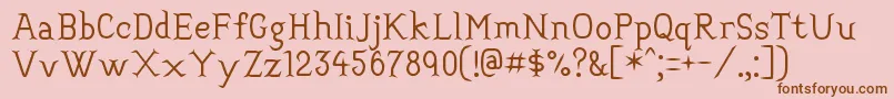 フォントConvincing – ピンクの背景に茶色のフォント