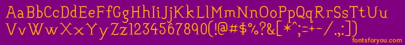 フォントConvincing – 紫色の背景にオレンジのフォント
