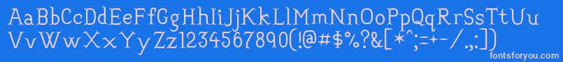 フォントConvincing – ピンクの文字、青い背景