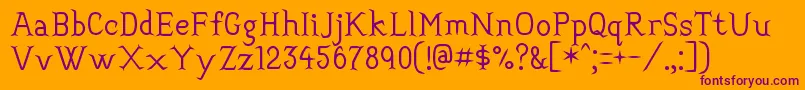Convincing Font – Purple Fonts on Orange Background