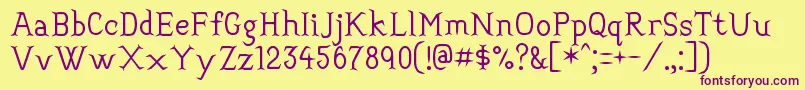 Convincing Font – Purple Fonts on Yellow Background