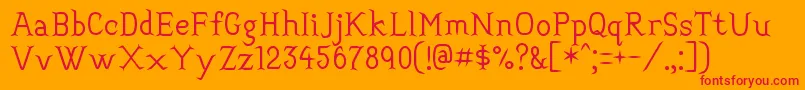 フォントConvincing – オレンジの背景に赤い文字