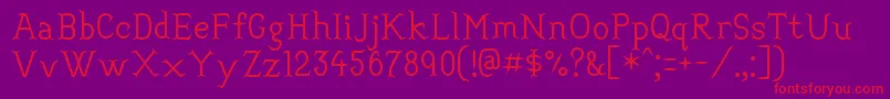 Convincing-fontti – punaiset fontit violetilla taustalla