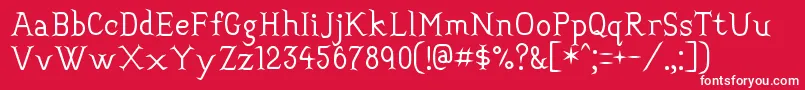 フォントConvincing – 赤い背景に白い文字